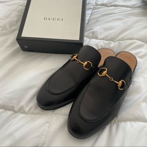 Gucci Princetown Loafers size 37.5 Black Leather